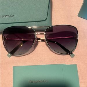 Tiffany & Co. Silver and Purple Sunglasses
